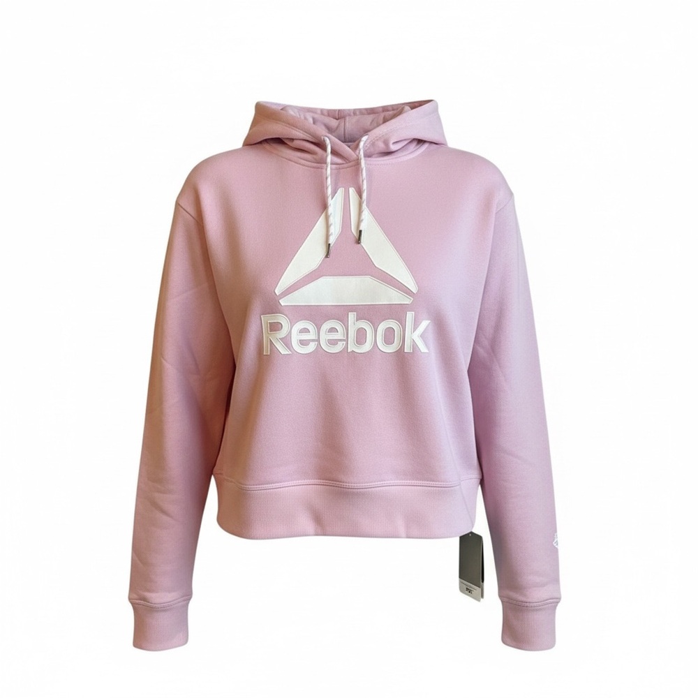 Reebok Women’s Size Medium pink cropped hoodie sweatshirt NWT